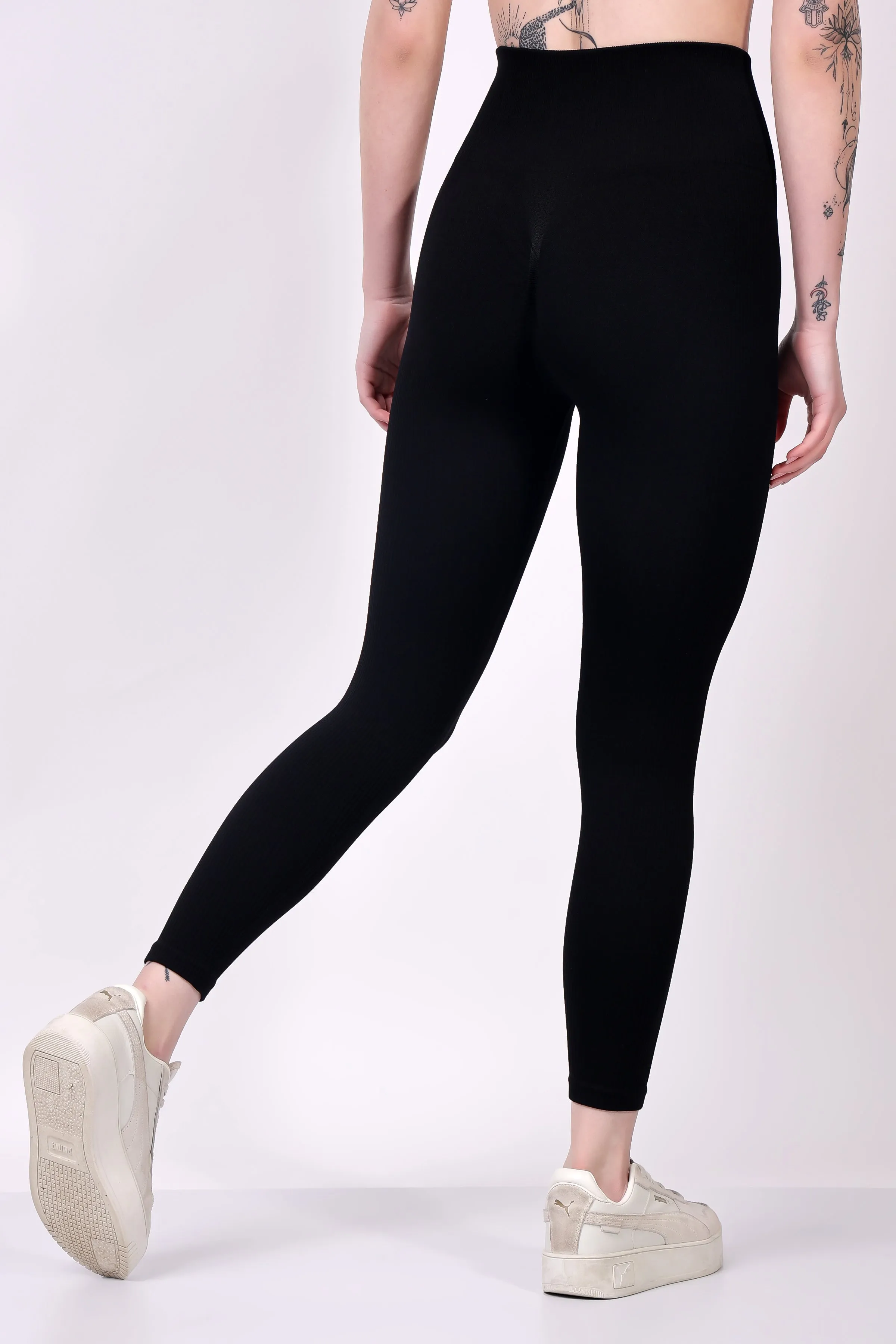 Eclipse Ribbed Sculpt Leggings - Black