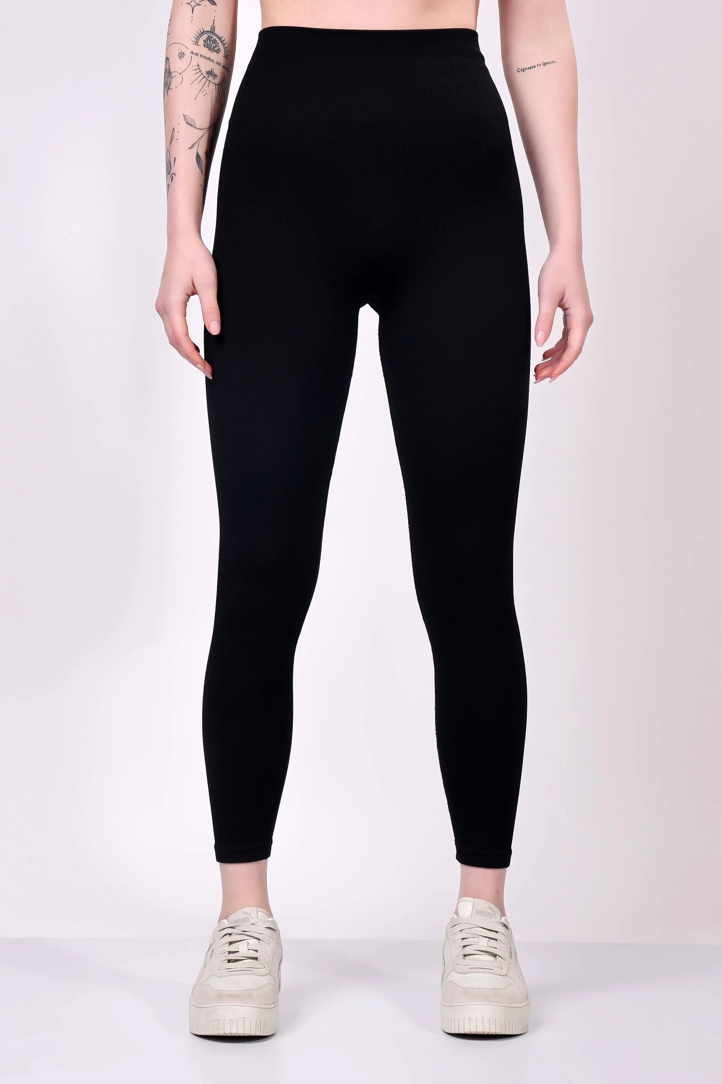 Eclipse Ribbed Sculpt Leggings - Black