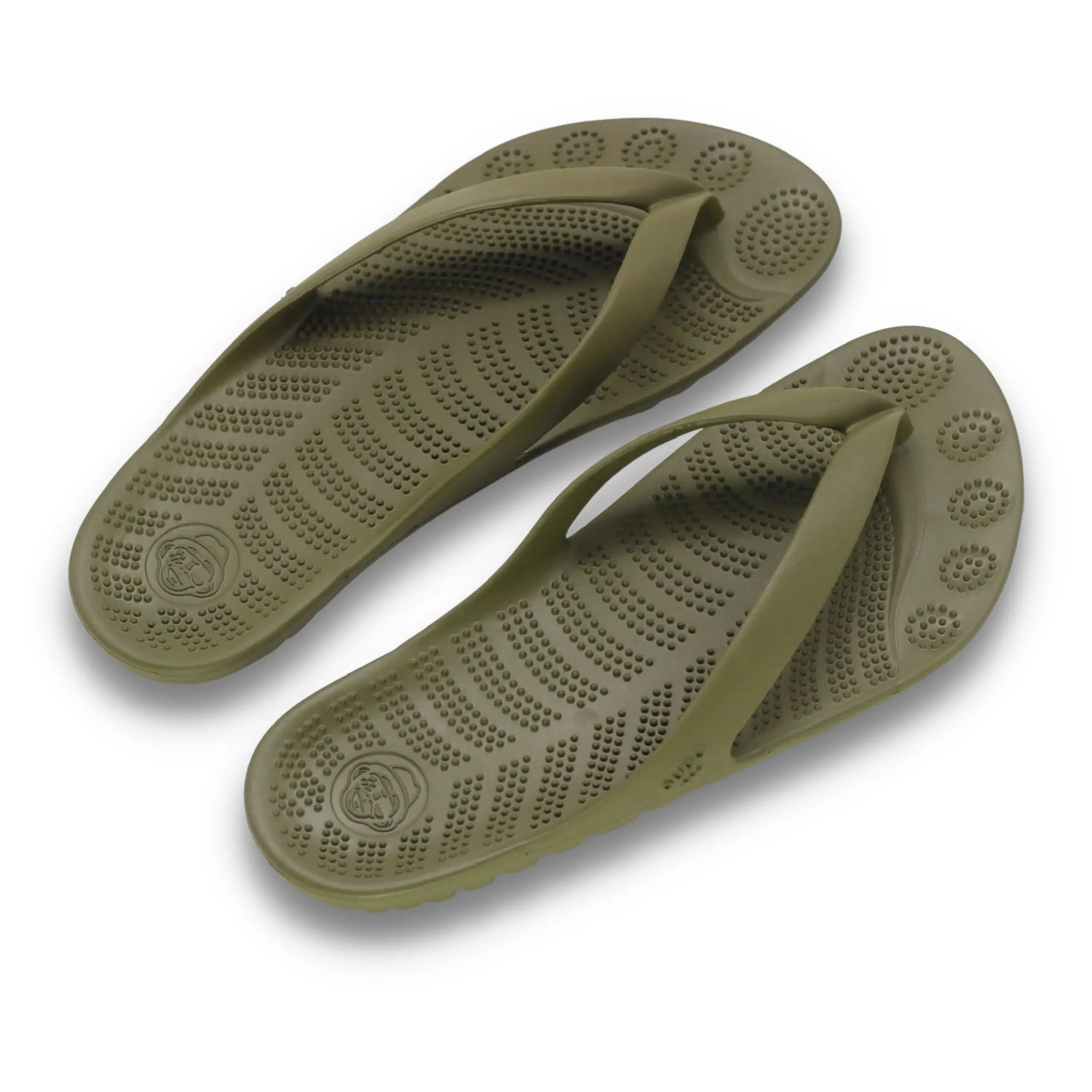 Eco-Conscious Seaweed Green Flip-Flops with Versatile Waterproof Drybag