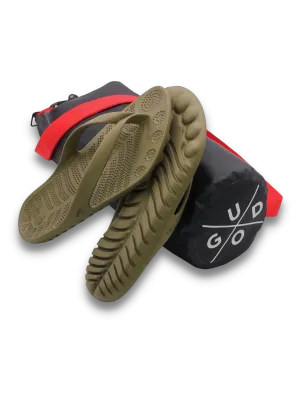 Eco-Conscious Seaweed Green Flip-Flops with Versatile Waterproof Drybag