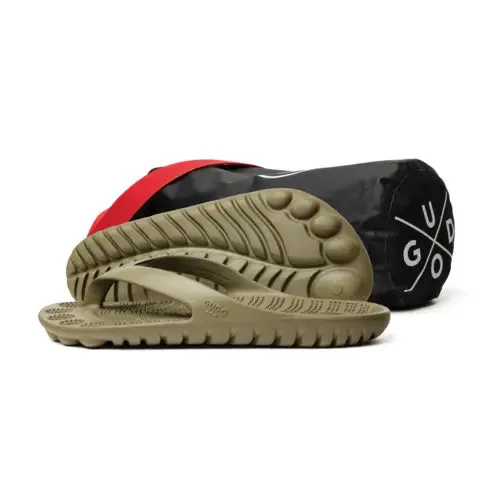 Eco-Conscious Seaweed Green Flip-Flops with Versatile Waterproof Drybag