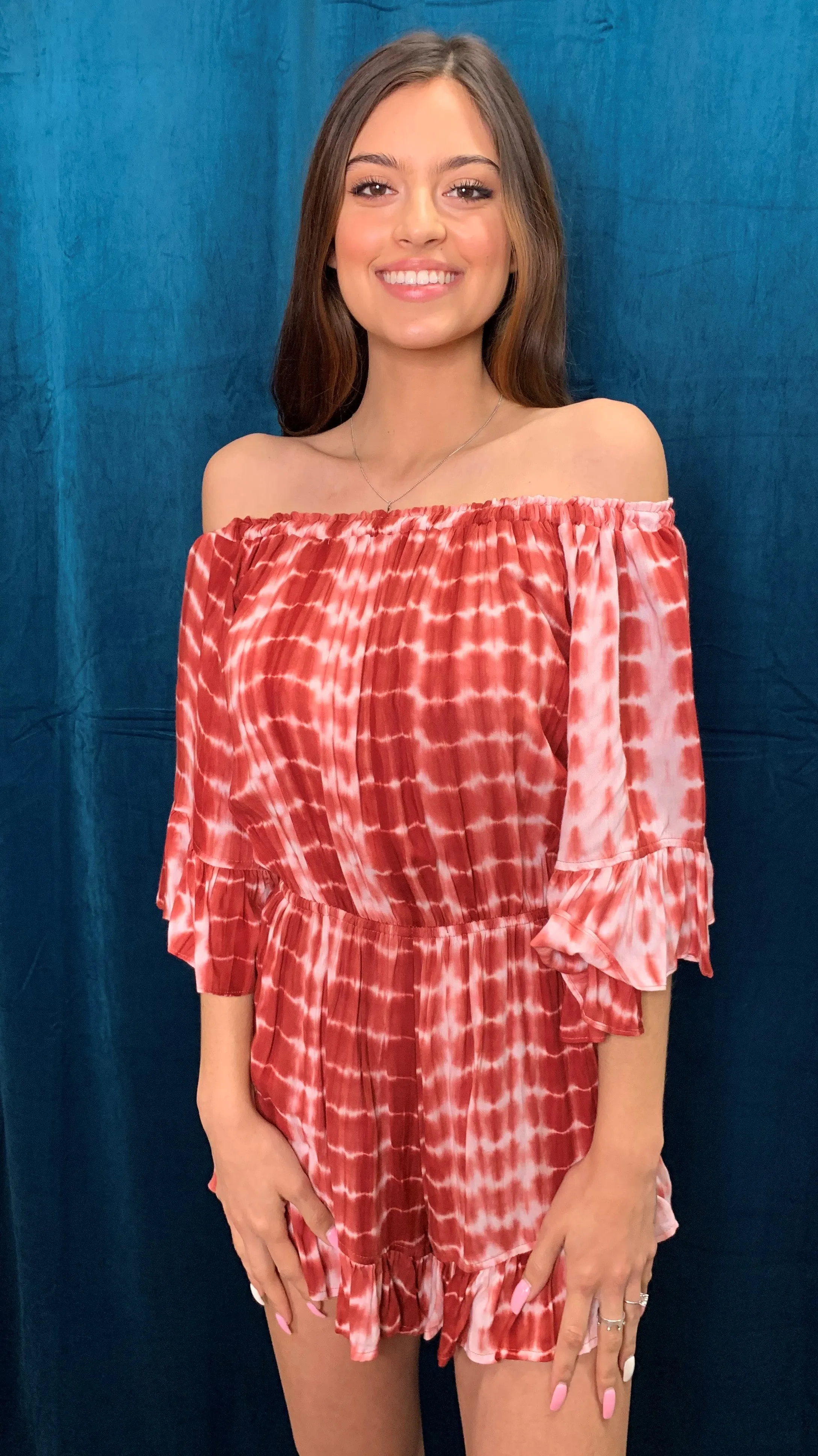 ee:some Terra Cotta Bell Sleeve Romper
