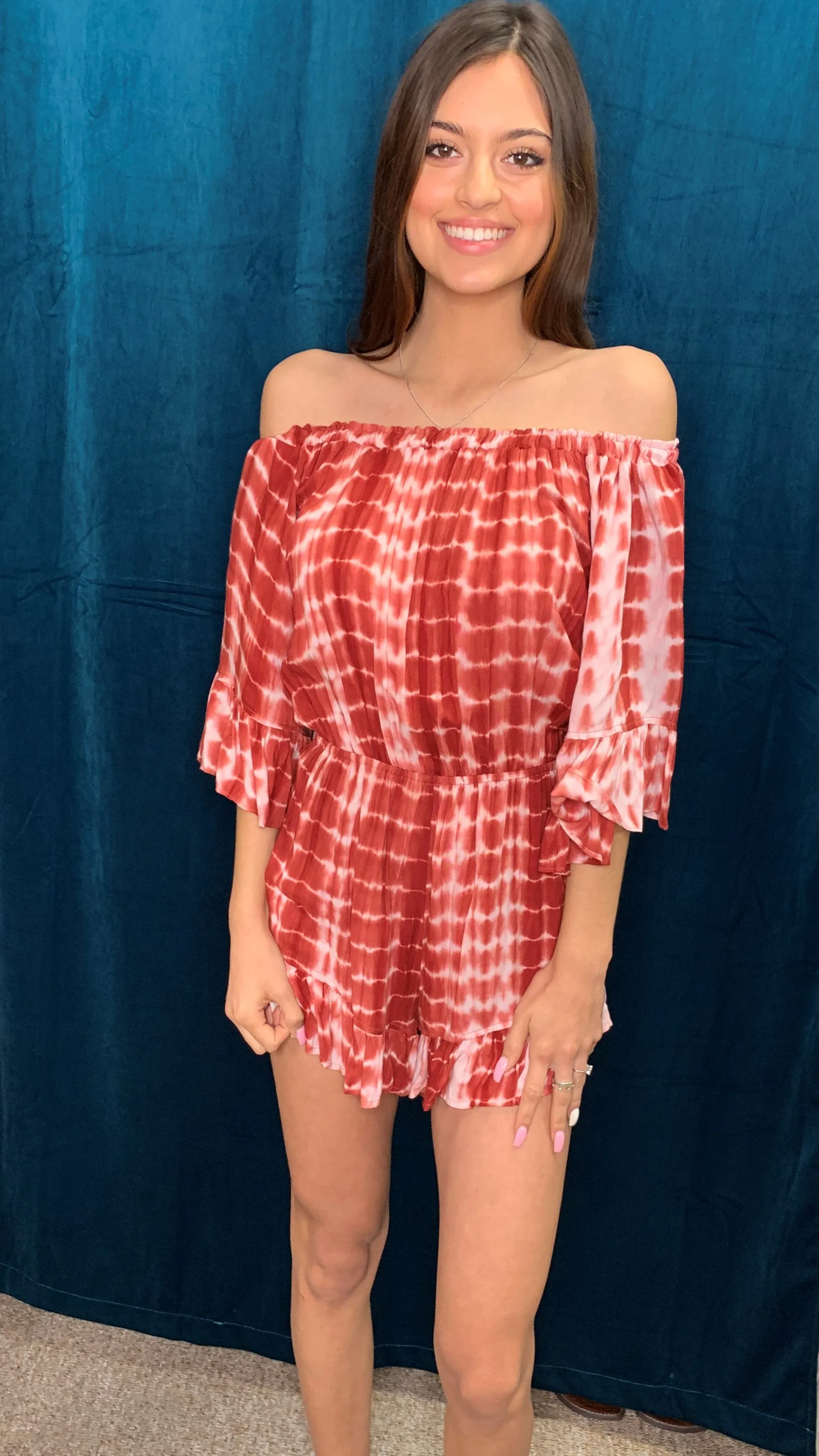 ee:some Terra Cotta Bell Sleeve Romper