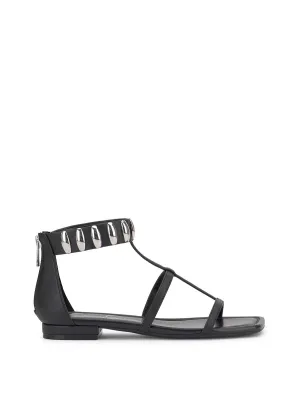 Elusta Flat Sandal in Black
