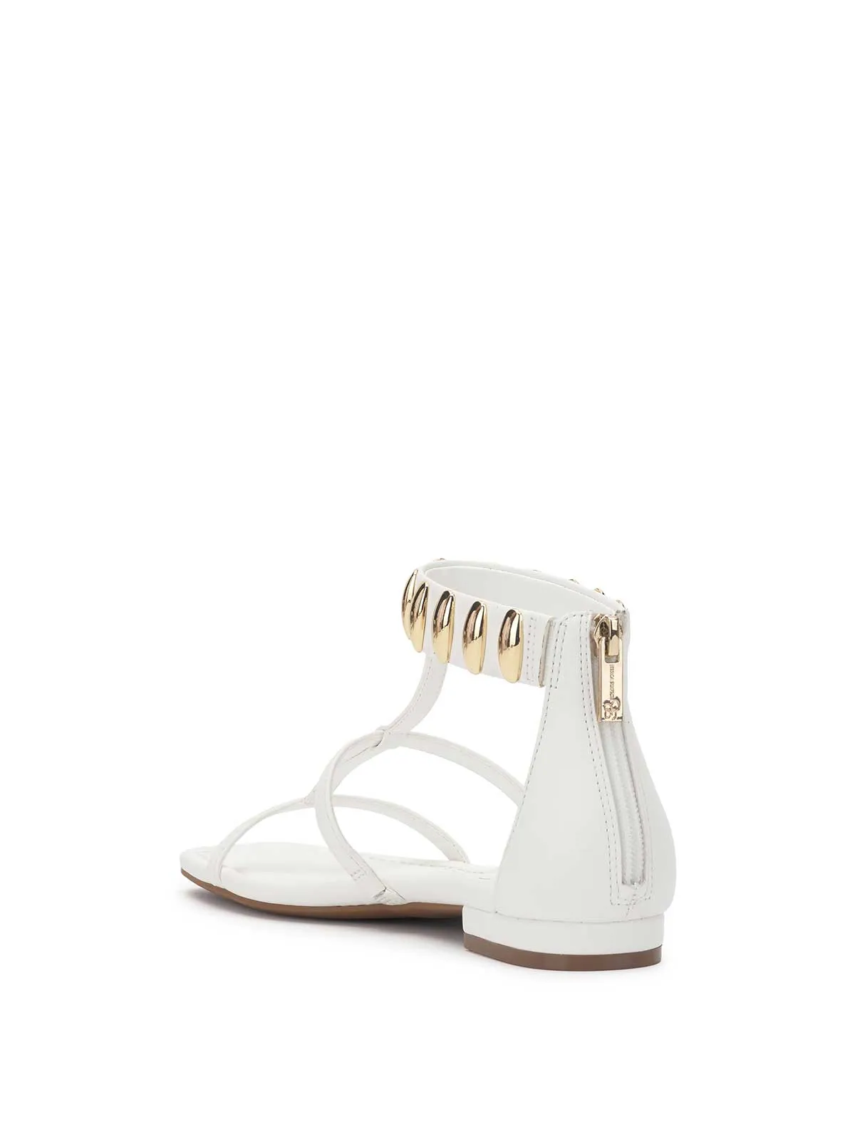 Elusta Flat Sandal in Bright White