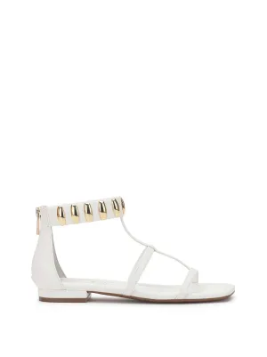 Elusta Flat Sandal in Bright White