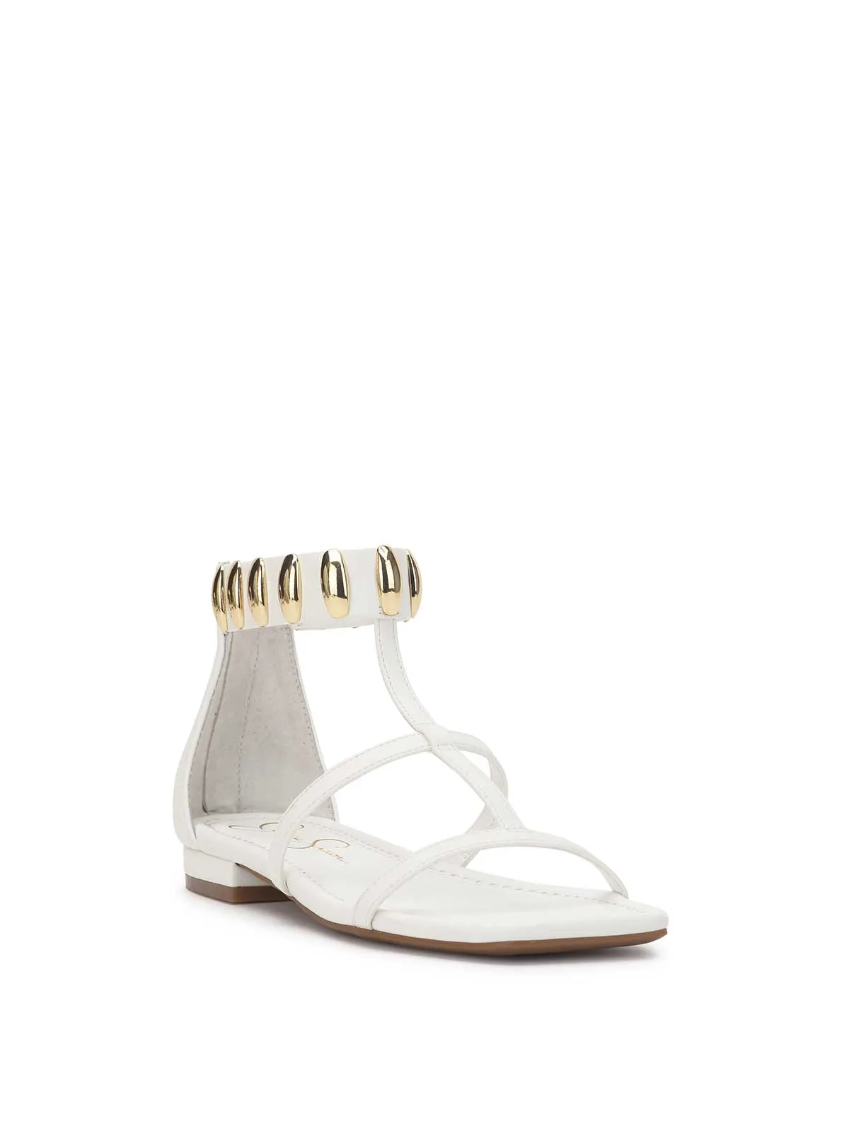 Elusta Flat Sandal in Bright White