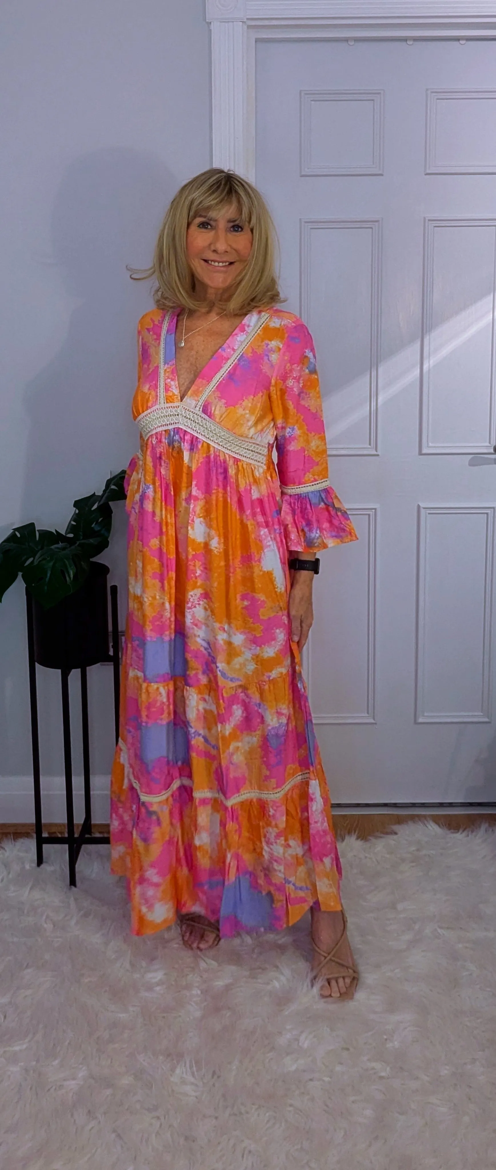 Emilie Tie-Dye Dress Pink