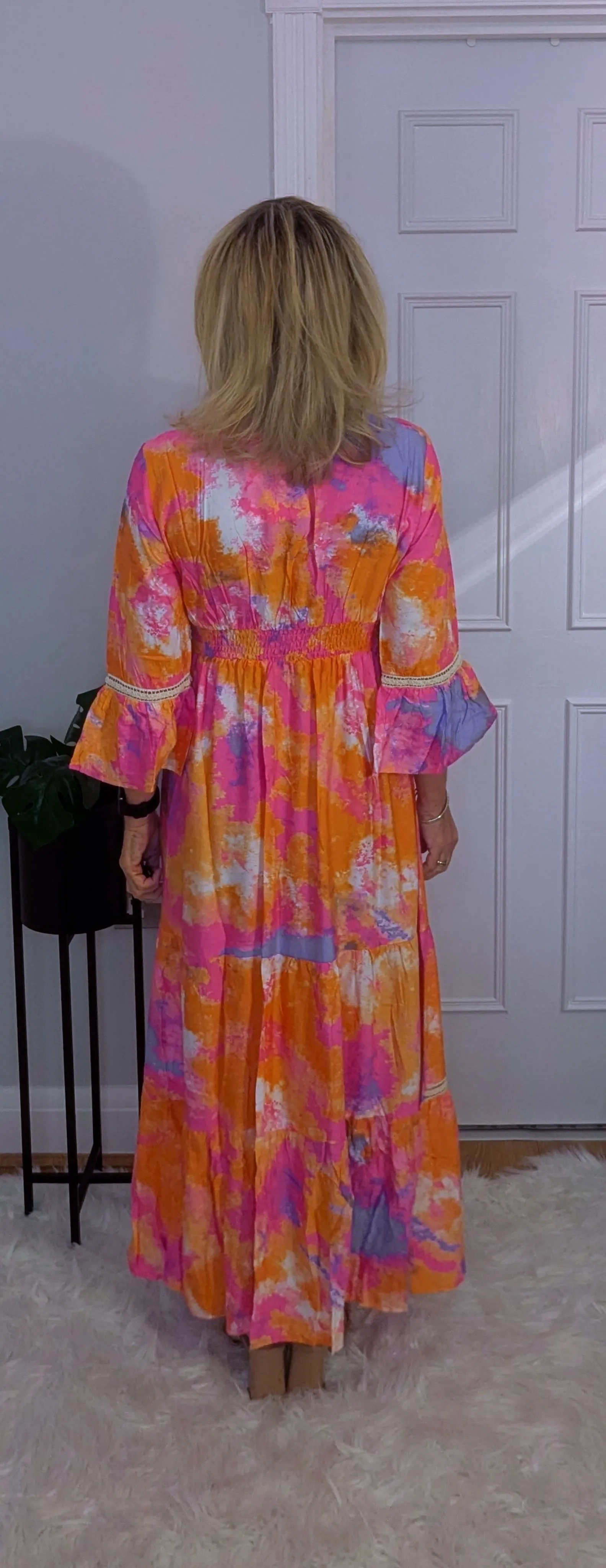 Emilie Tie-Dye Dress Pink