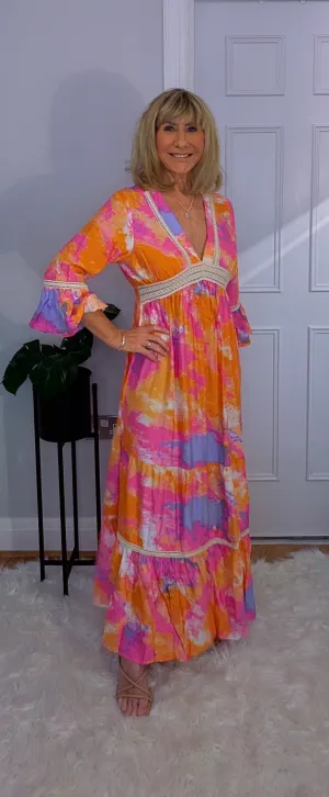 Emilie Tie-Dye Dress Pink