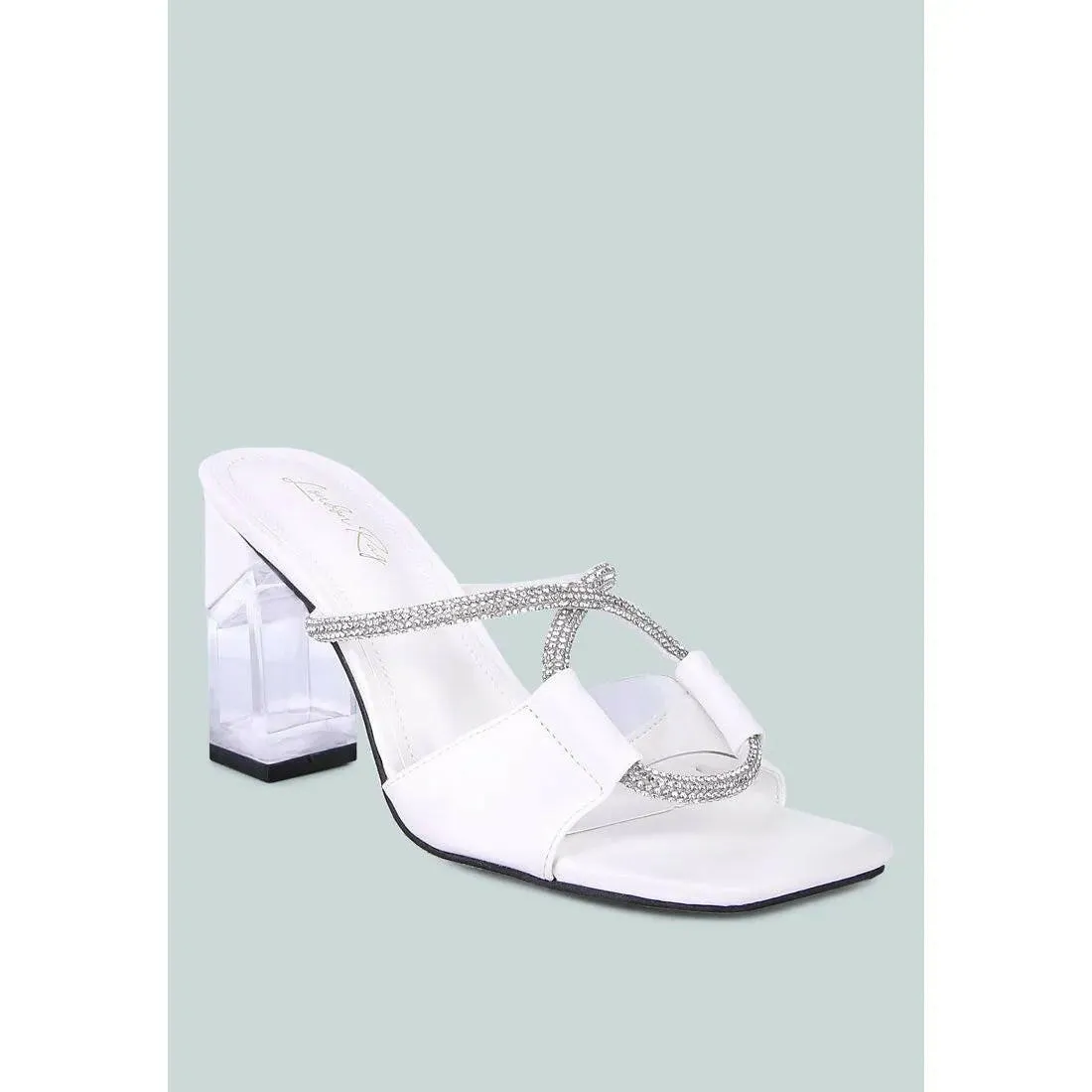 Fineapple Rhinestone Embellished Clear Sandals