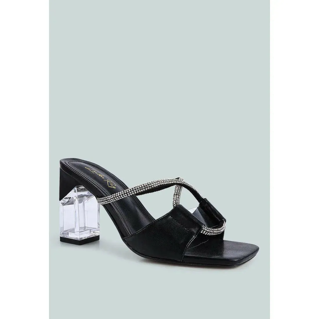 Fineapple Rhinestone Embellished Clear Sandals