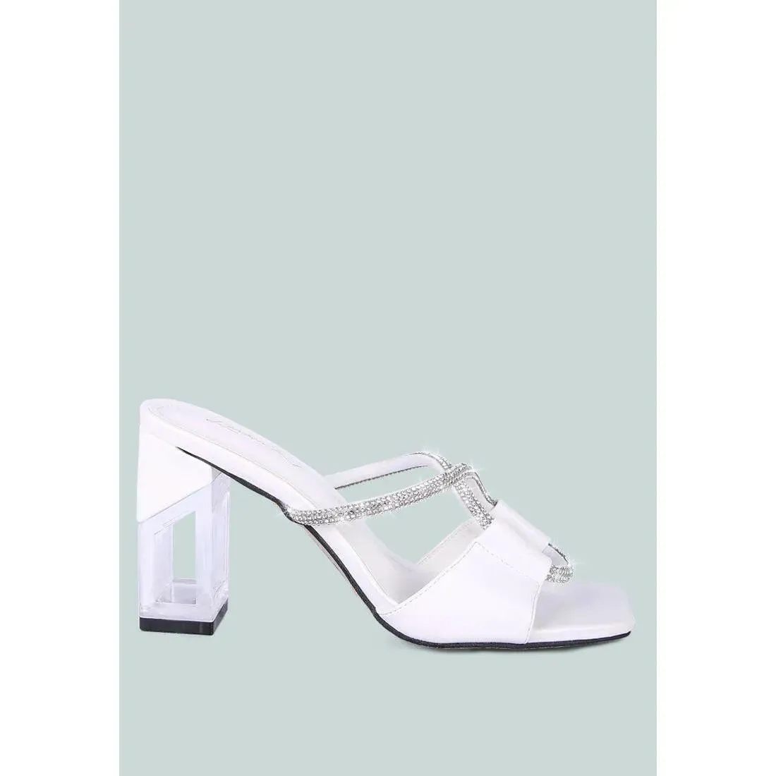 Fineapple Rhinestone Embellished Clear Sandals