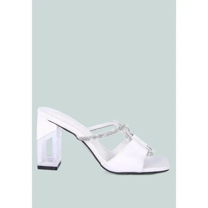 Fineapple Rhinestone Embellished Clear Sandals