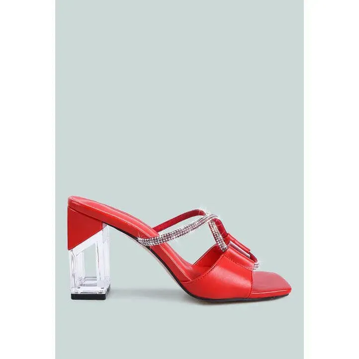 Fineapple Rhinestone Embellished Clear Sandals