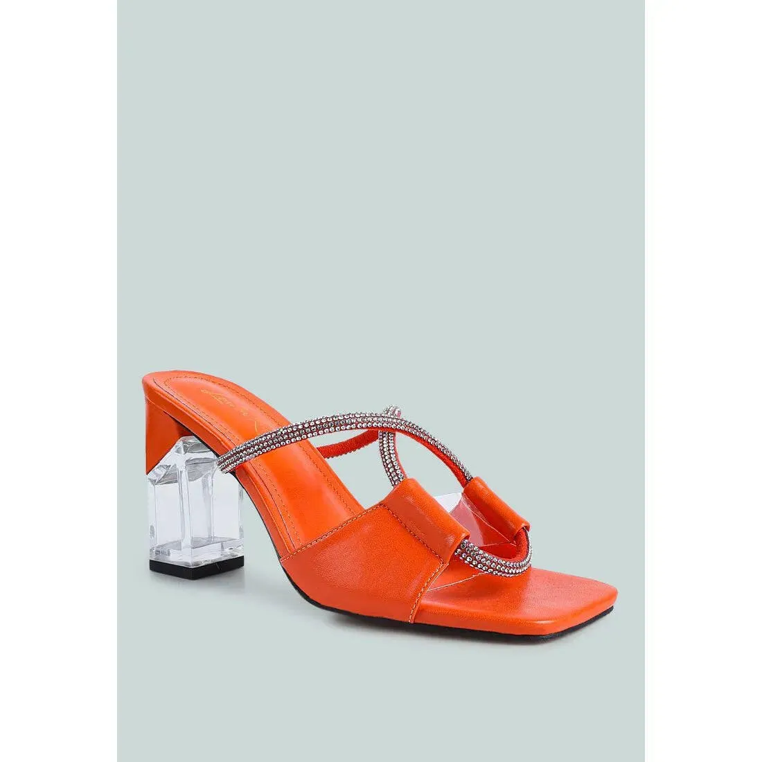 Fineapple Rhinestone Embellished Clear Sandals