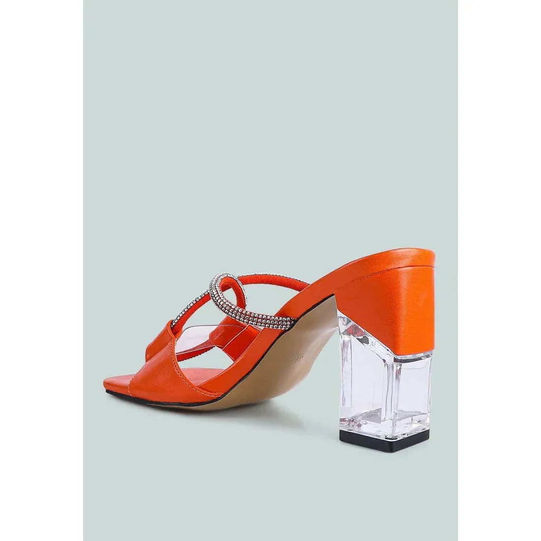 Fineapple Rhinestone Embellished Clear Sandals