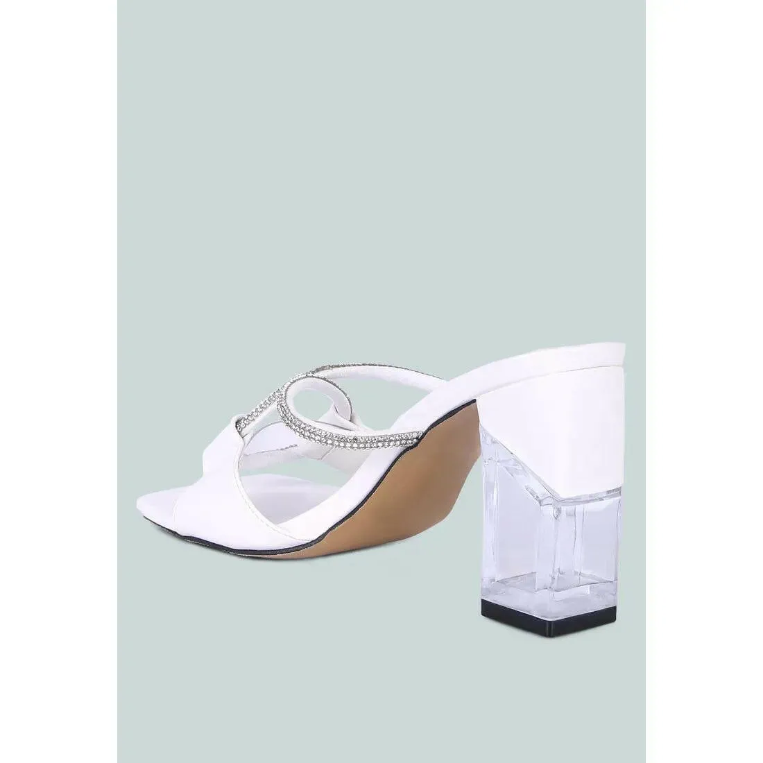 Fineapple Rhinestone Embellished Clear Sandals