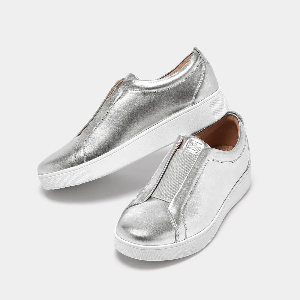 FitFlop RALLY Elastic Tumbled-Leather Slip-On Trainers