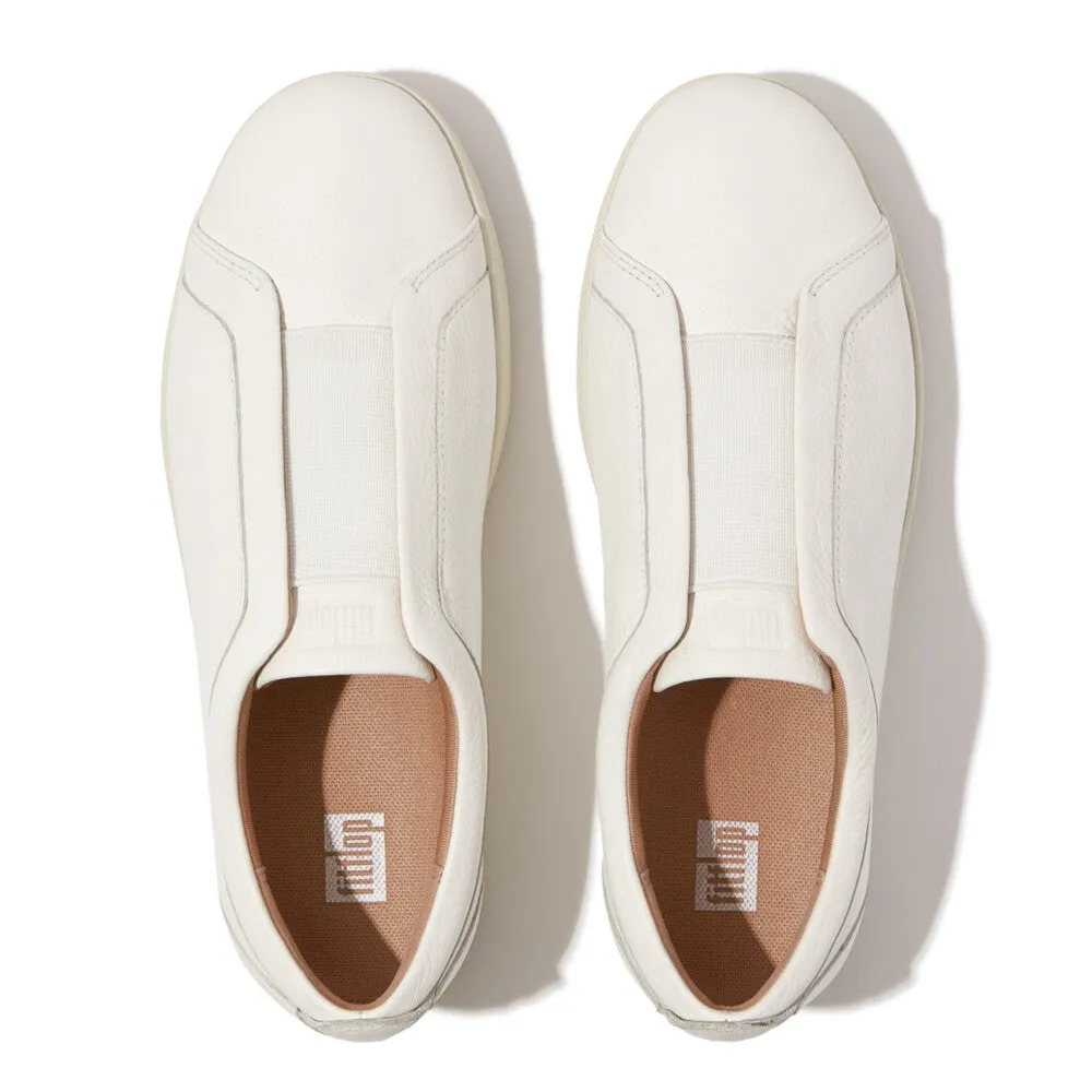 FitFlop RALLY Elastic Tumbled-Leather Slip-On Trainers
