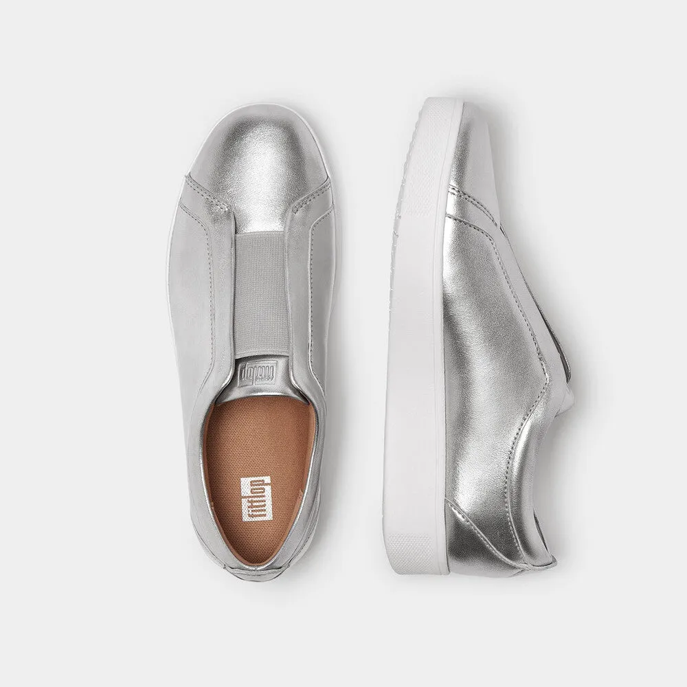FitFlop RALLY Elastic Tumbled-Leather Slip-On Trainers
