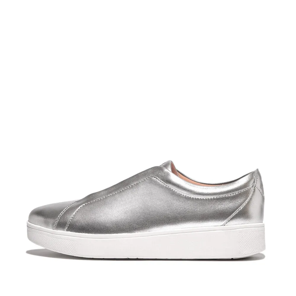 FitFlop RALLY Elastic Tumbled-Leather Slip-On Trainers