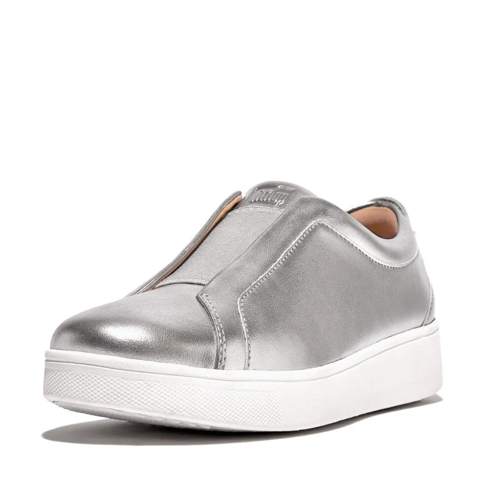 FitFlop RALLY Elastic Tumbled-Leather Slip-On Trainers