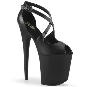 FLAMINGO-821 Pleaser Black Faux Leather Sexy Platform Shoes (Pole Dancing Heels)