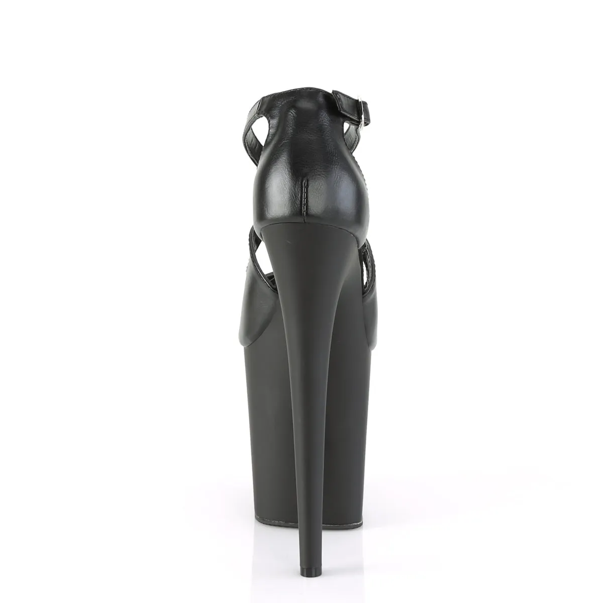 FLAMINGO-821 Pleaser Black Faux Leather Sexy Platform Shoes (Pole Dancing Heels)