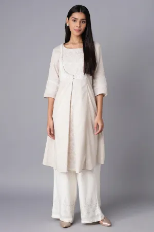 Grey Mock Layer A-line kurta