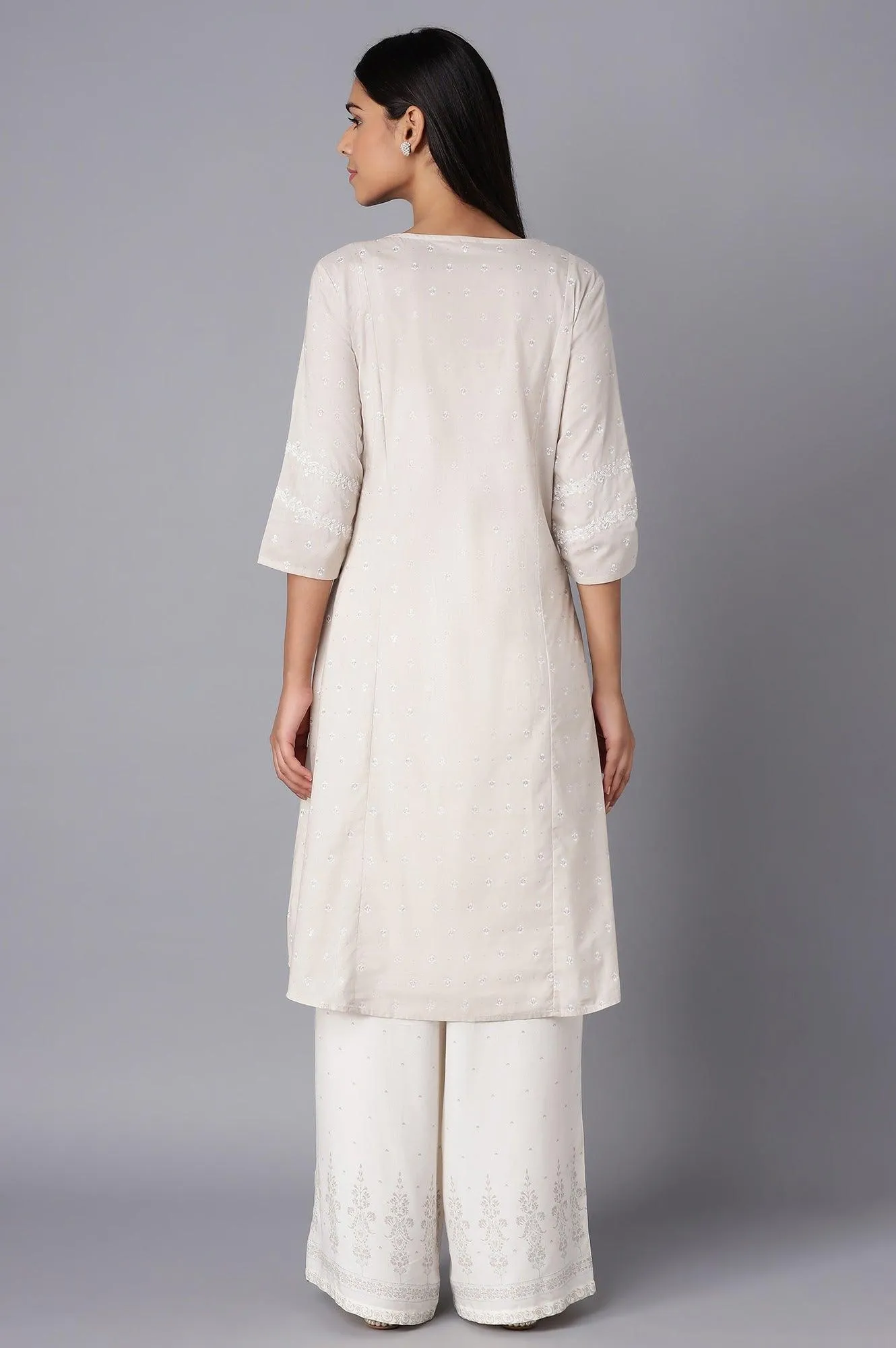 Grey Mock Layer A-line kurta