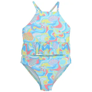 GX-ABM-12 - Wholesale Little Girl's Ruffled Seashell Print Tankini
