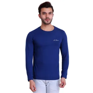 HiFlyers Men Round Neck Solid T-Shirtblue