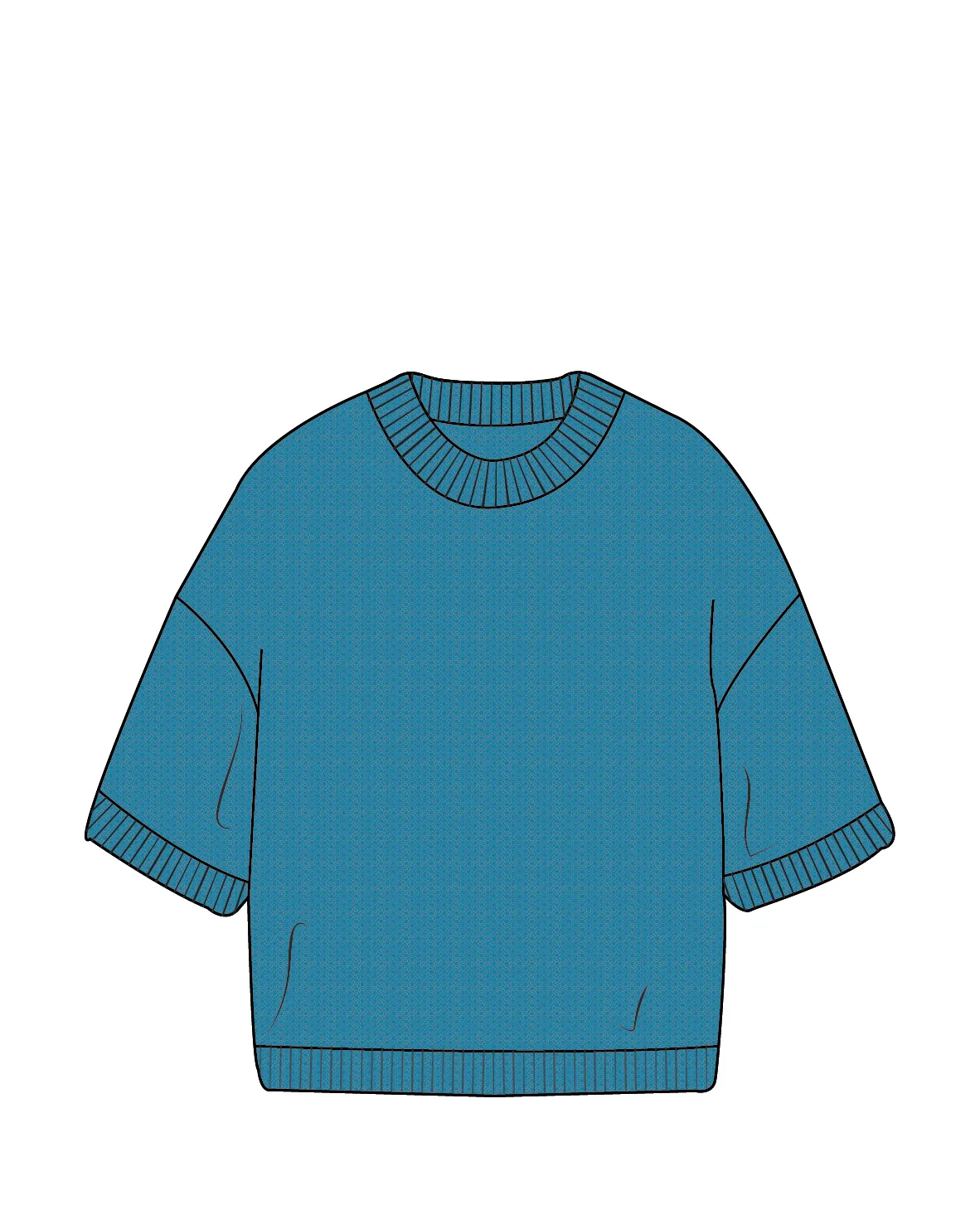 Homely Short Sleeve Knitted Jumper - Bluejay