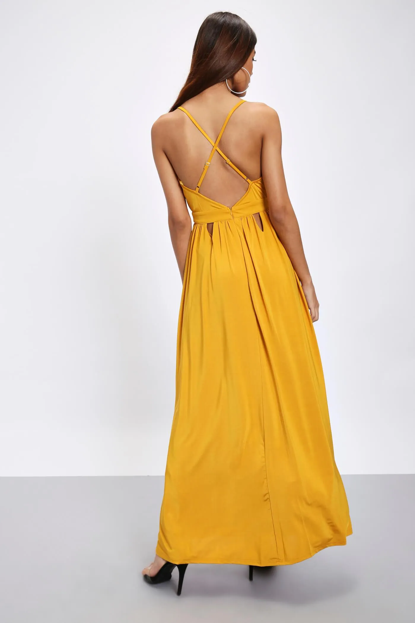 Honeydew Cut Out Cross Back Maxi Dress