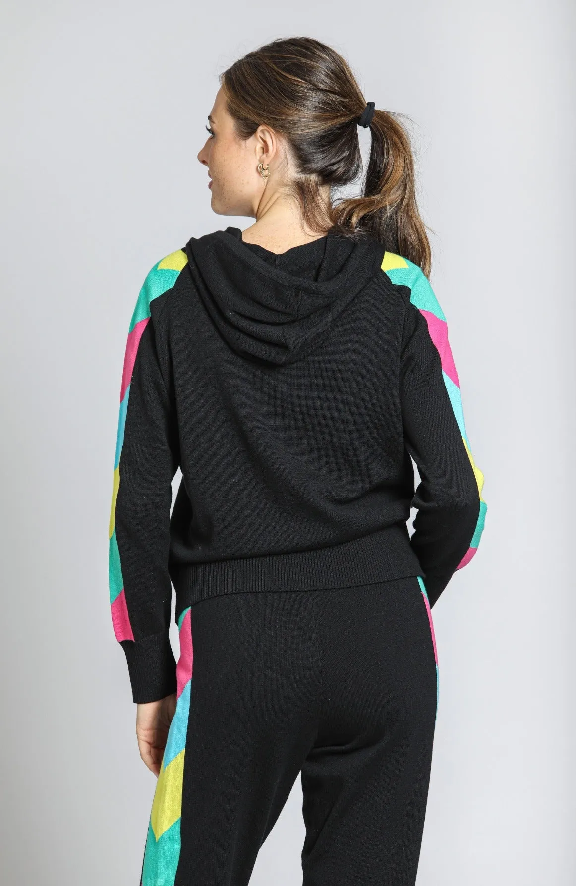 Hoodie With Colorful Side Stripe