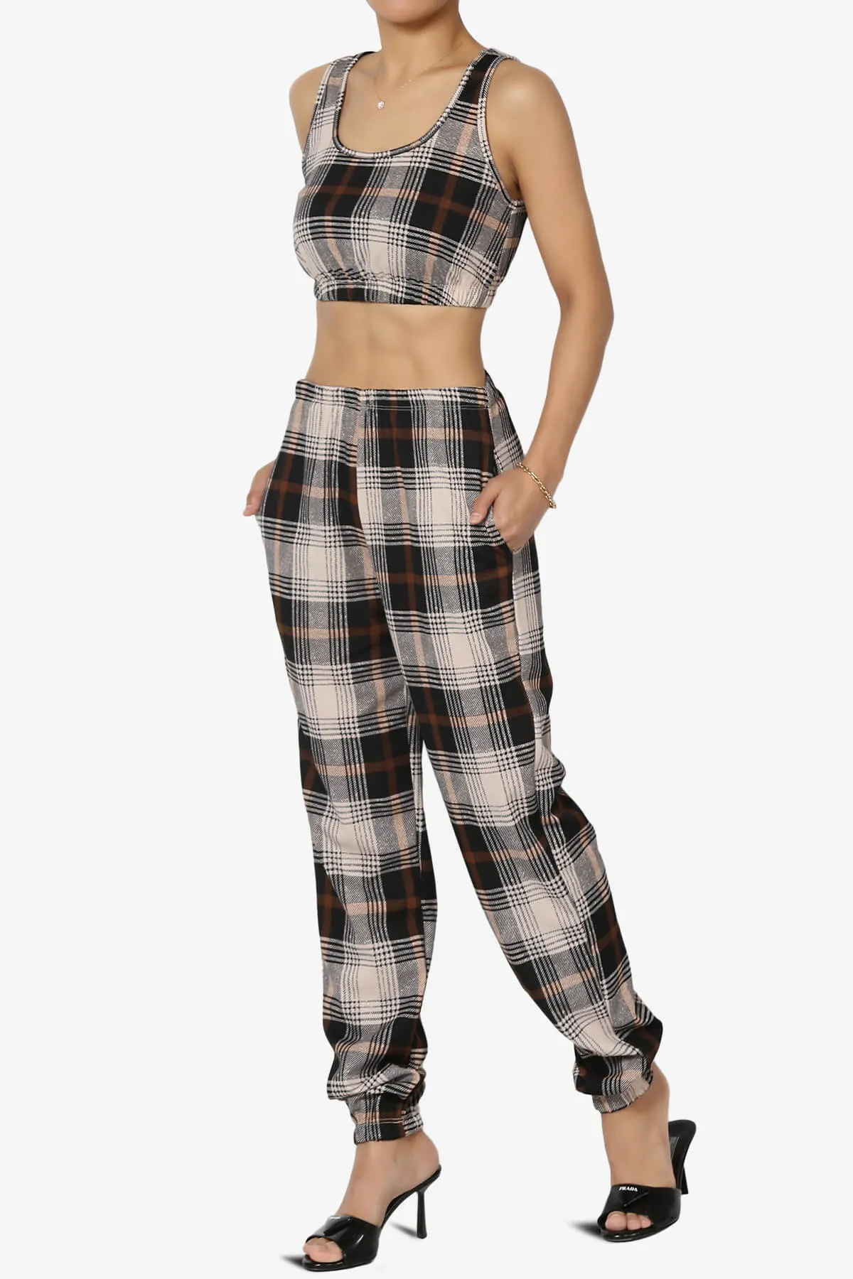 Imelda Plaid Tank Top & Carrot Pants SET