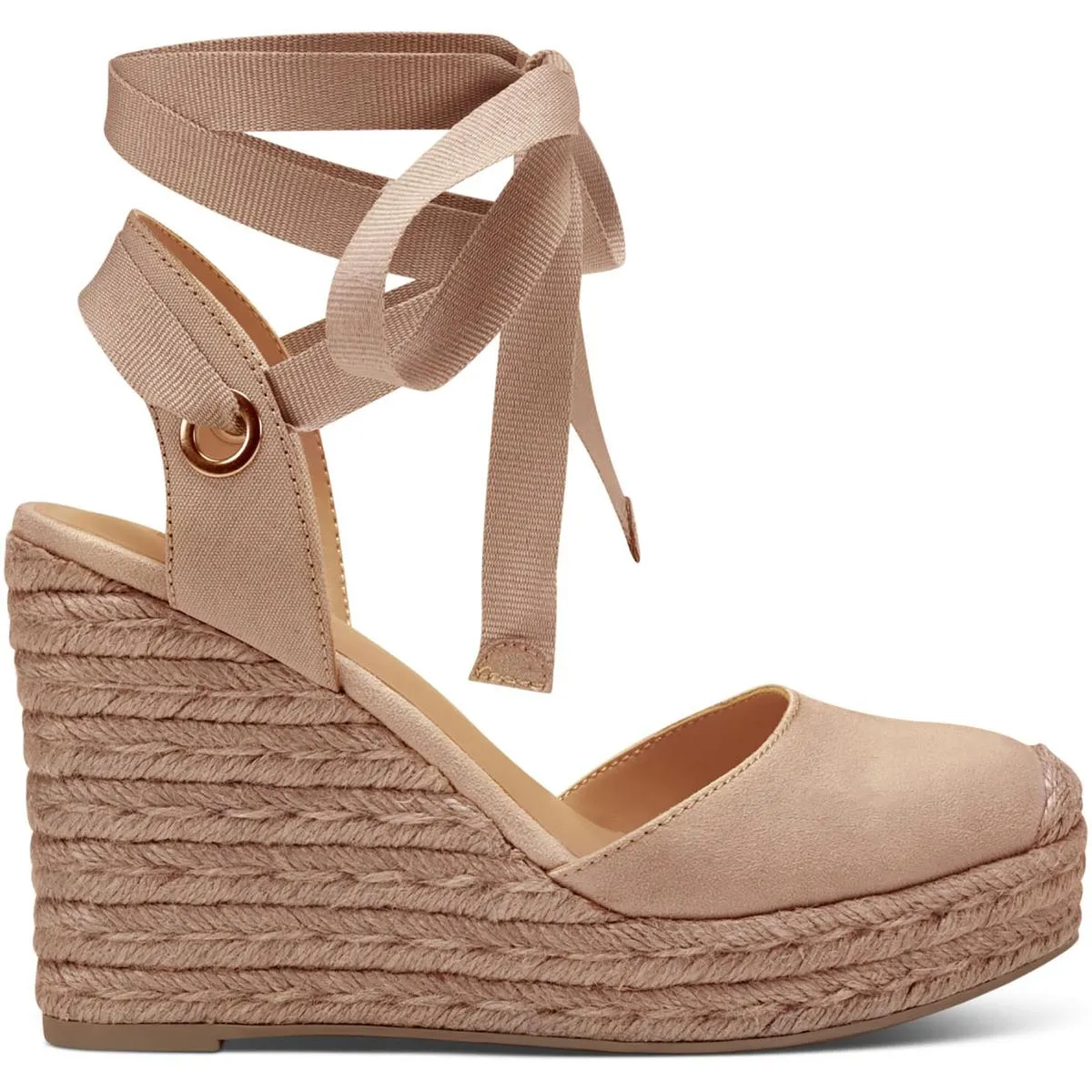 INC Womens Maisie Faux Suede Padded Insole Wedge Sandals