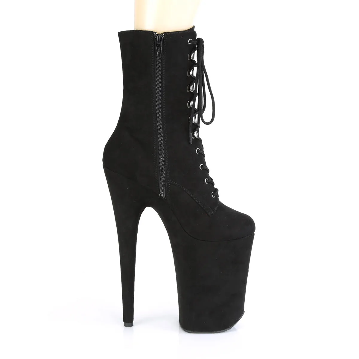INFINITY-1020FS Pleaser Black Faux Suede Sexy Platform Shoes (Pole Dancing Heels)