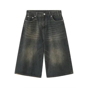 Jort Washed Wide Leg Jean Short