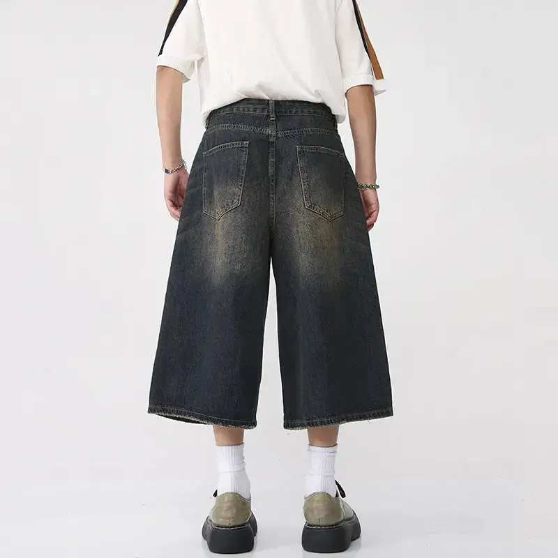 Jort Washed Wide Leg Jean Short