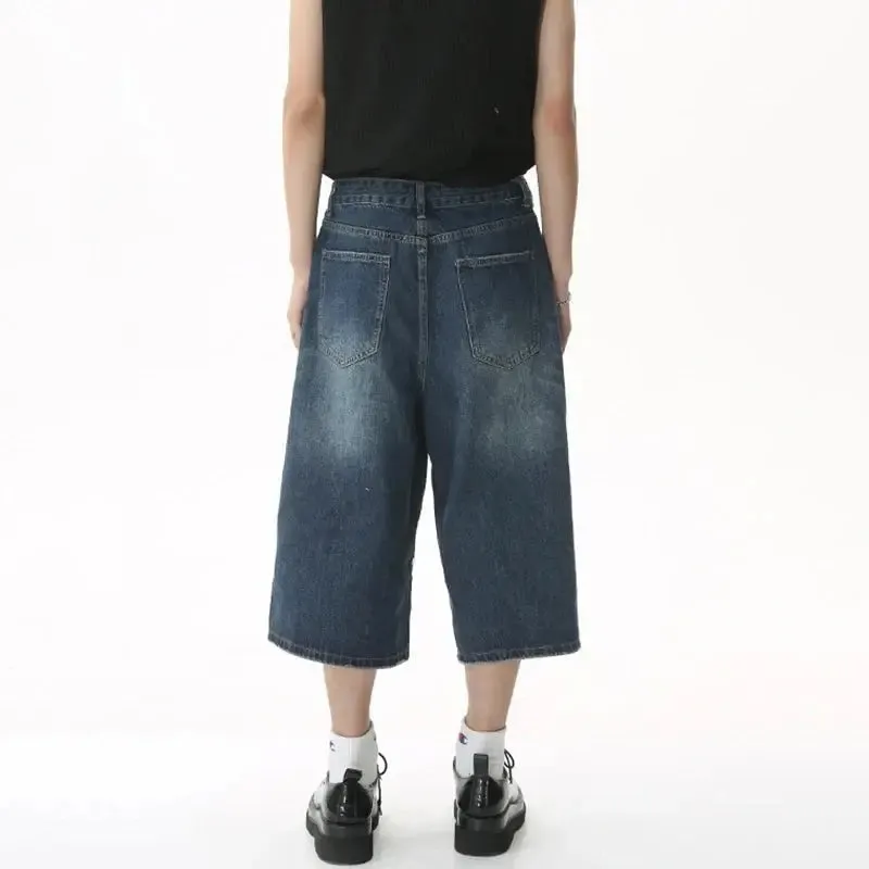 Jort Washed Wide Leg Jean Short