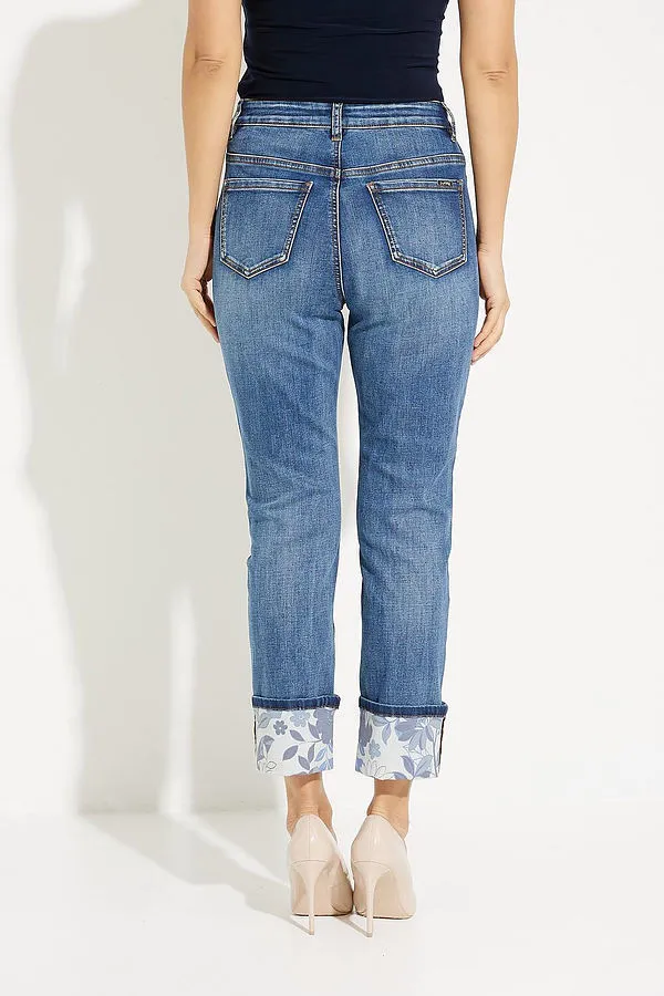 Joseph Ribkoff - Floral Cuffed Jeans - 231928 - Denim 1 x size 14 left