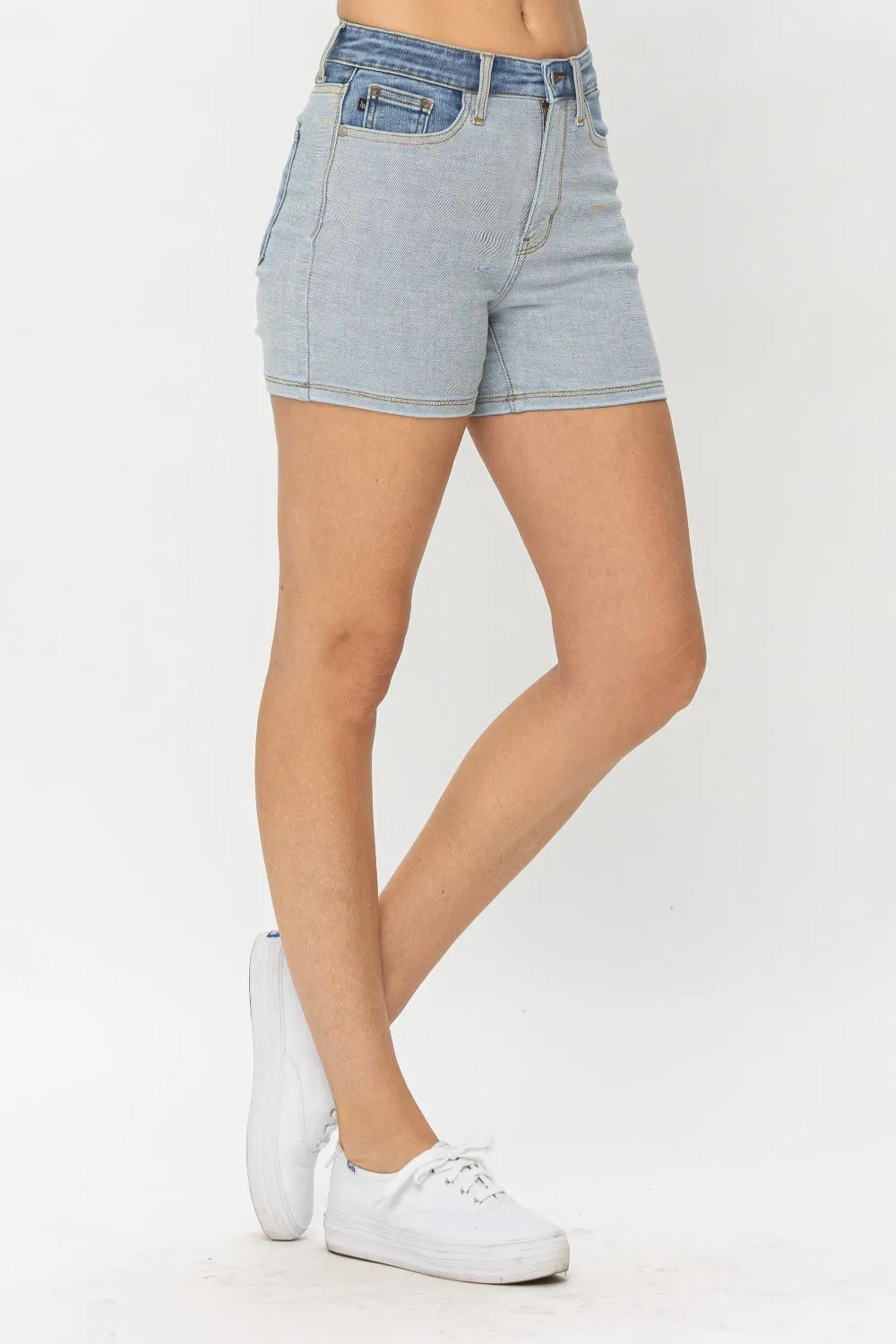 Judy Blue Color Block Denim Shorts ONLINE EXCLUSIVE