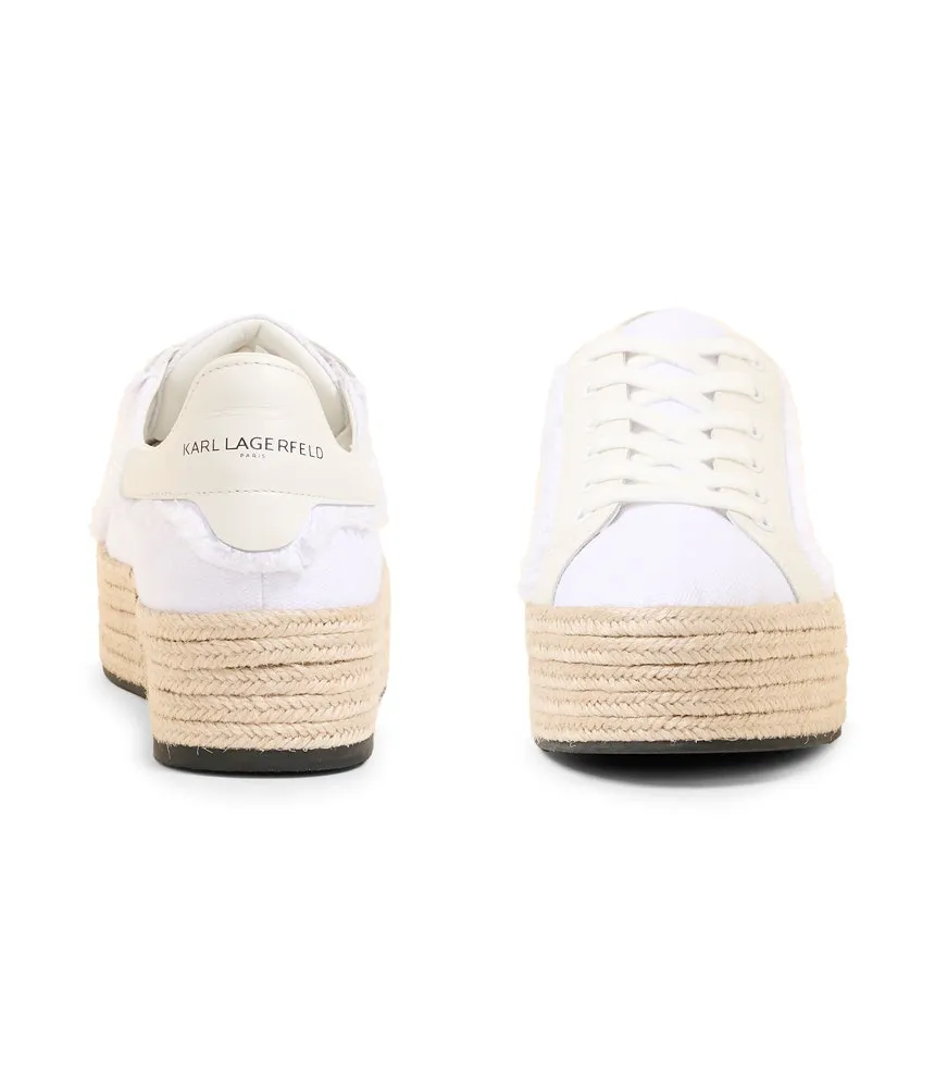 Karl Lagerfeld elise sneakers with fringed espadrilles, white