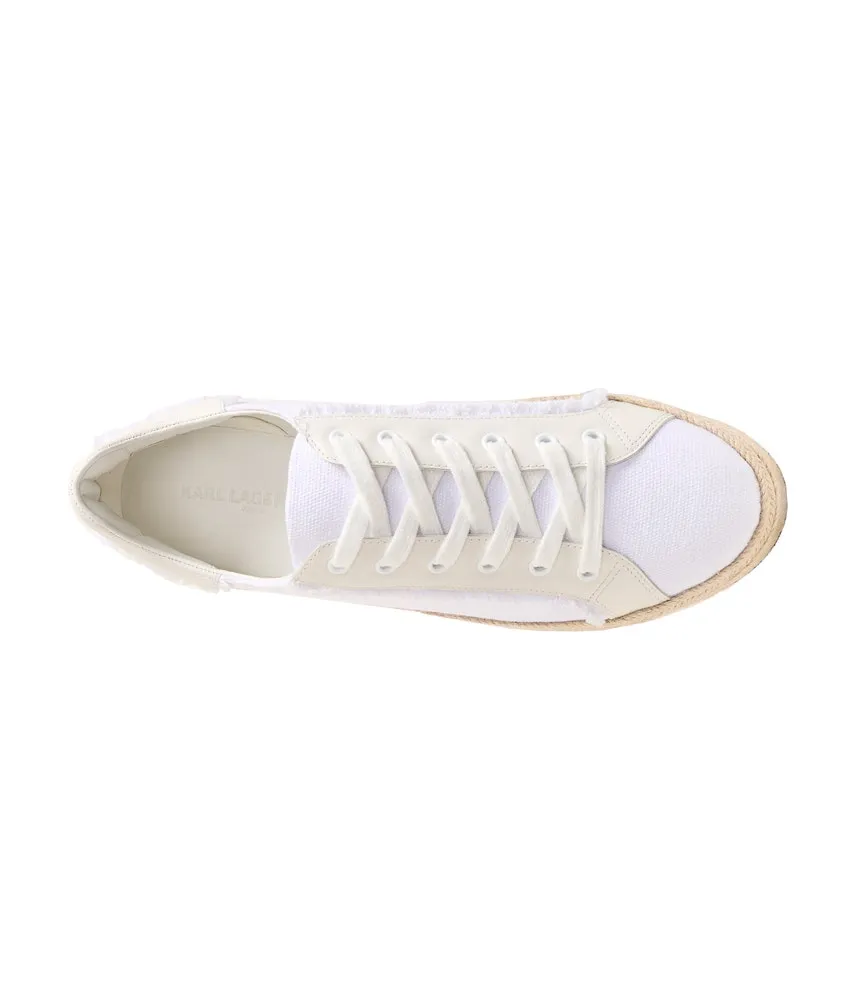 Karl Lagerfeld elise sneakers with fringed espadrilles, white