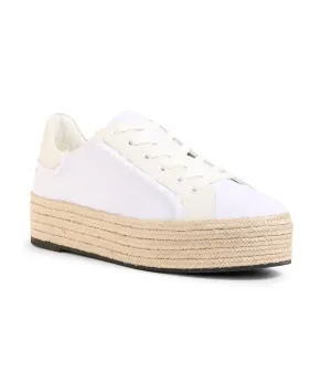 Karl Lagerfeld elise sneakers with fringed espadrilles, white