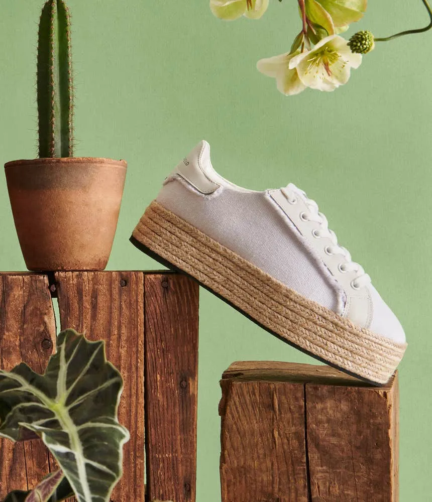 Karl Lagerfeld elise sneakers with fringed espadrilles, white