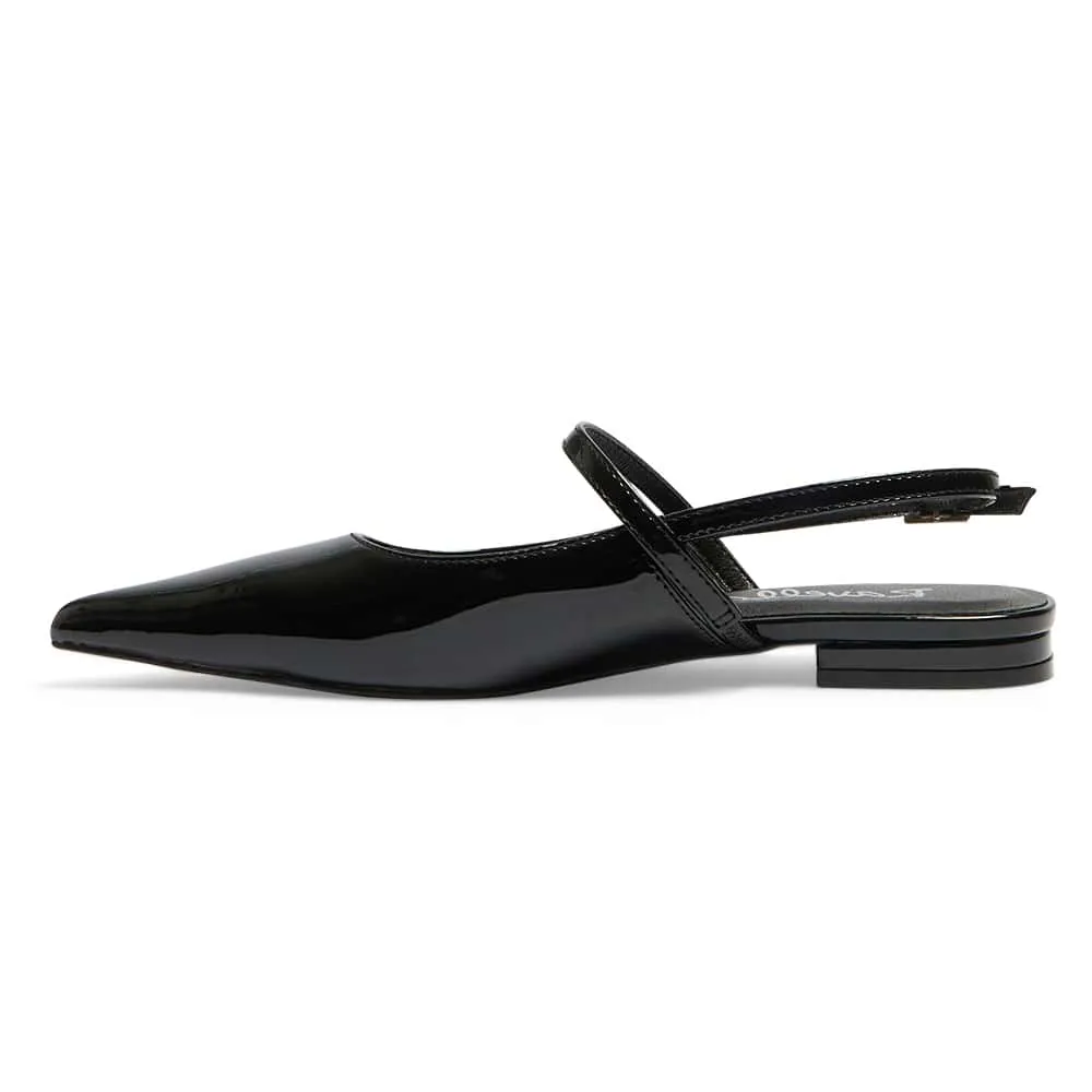 Katie Flat in Black Patent