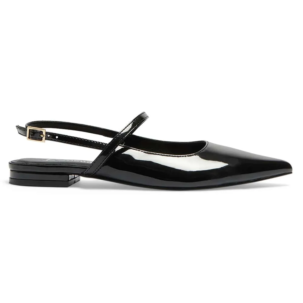 Katie Flat in Black Patent